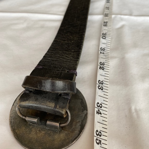 Vintage black leather belt - Picture 4 of 6